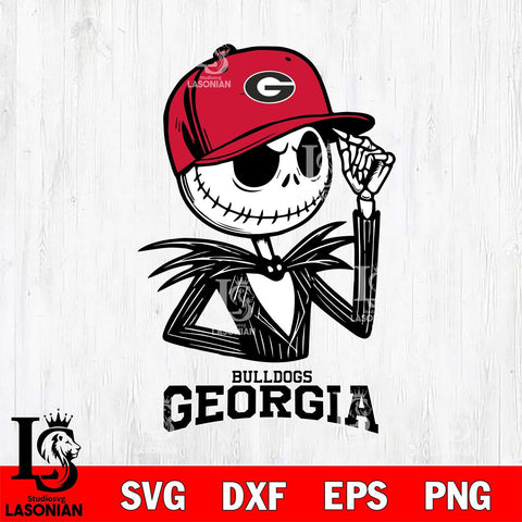 Georgia Bulldogs Jack Skellington 3 Halloween Svg Eps Dxf Png File, NCAA svg, Digital Download, Instant Download