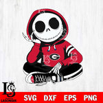 Georgia Bulldogs Jack Skellington halloween Svg Eps Dxf Png File, NCAA svg, Digital Download, Instant Download