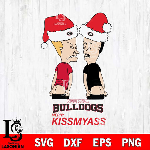 Georgia Bulldogs Merry KissMyass Svg Eps Dxf Png File,NCAA Svg Files,Digital Download,Sublimation,Instant Download