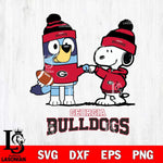 Georgia Bulldogs Snoopy & Bluey Football Svg Eps Dxf Png File,NCAA Svg Files,Chill Guy svg ,Digital Download ,Instant Download, Cricut File