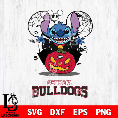 Georgia Bulldogs Stitch Horror Halloween Svg Eps Dxf Png File, Digital Download, Instant Download