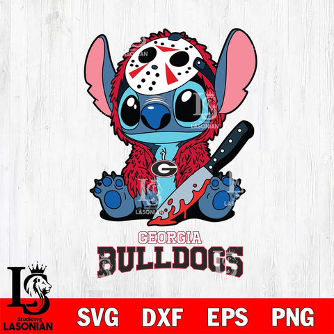 Georgia Bulldogs Stitch Jason Voorhees Svg Eps Dxf Png File, NCAA svg, Digital Download, Instant Download