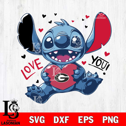 Georgia Bulldogs Stitch Love Svg Eps Dxf Png File, NCAA svg, Digital Download, Instant Download