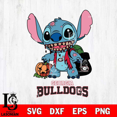 Georgia Bulldogs Stitch Zombie Svg Eps Dxf Png File, NCAA svg, Digital Download, Instant Download