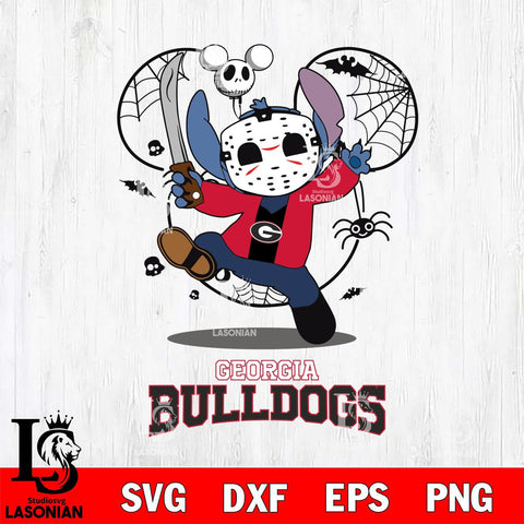 Georgia Bulldogs Stitch jason voorhees Halloween Svg Eps Dxf Png File, Digital Download, Instant Download