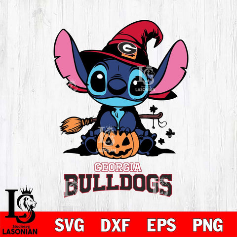 Georgia Bulldogs Stitch witch Svg Eps Dxf Png File, NCAA svg, Digital Download, Instant Download