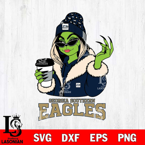 Georgia Southern Eagles Boujee Grinch Girls Christmas Cut Files Cricut, Svg Dxf Eps Png file, Digital download , Silhouette