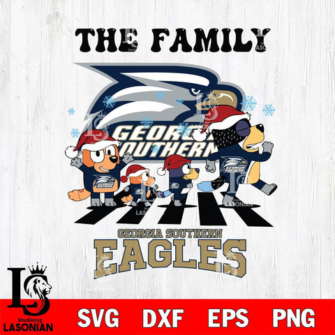 Georgia Southern Eagles Family Bluey Christmas Svg Eps Dxf Png File, Digital Download