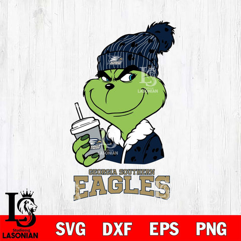 Georgia Southern Eagles Grinch Cofffe Christmas Cut Files Cricut, Svg Dxf Eps Png file, Digital download , Silhouette