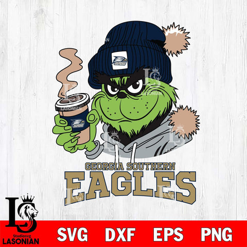 Georgia Southern Eagles Grinch Cofffe Hoodie Cut Files Cricut, Svg Dxf Eps Png file, Digital download , Silhouette