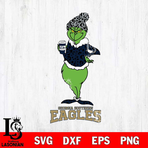 Georgia Southern Eagles Grinch Leopard Coffee Svg Eps Dxf Png File, Digital Download, Instant Download