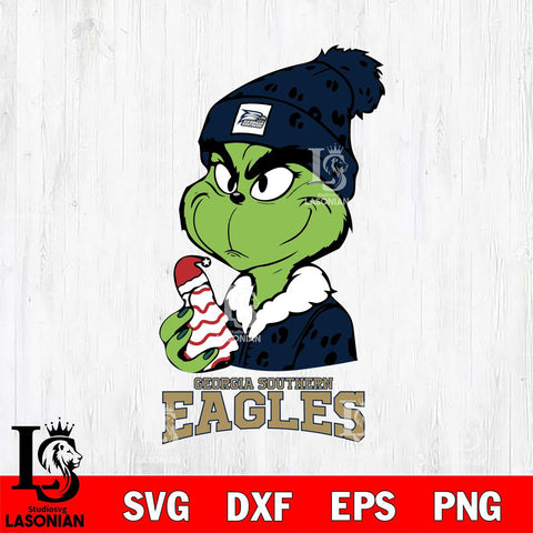 Georgia Southern Eagles Grinch Tree Cake Svg Eps Dxf Png File, Digital Download, Instant Download