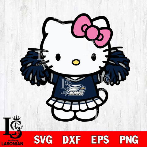 Georgia Southern Eagles Hello Kitty Cheerleader 3 Svg Eps Dxf Png File, Digital Download, Instant Download