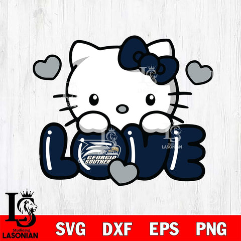 Georgia Southern Eagles Hello Kitty Love Svg Eps Dxf Png File, Digital Download, Instant Download