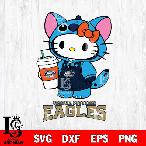 Georgia Southern Eagles Hello Kitty Stitch Svg Eps Dxf Png File, NCAA svg, Digital Download, Instant Download