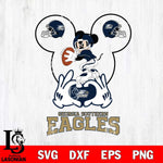 Georgia Southern Eagles Mickey Heart Rugby Svg Eps Dxf Png File, Digital Download ,Instant Download, Cricut File