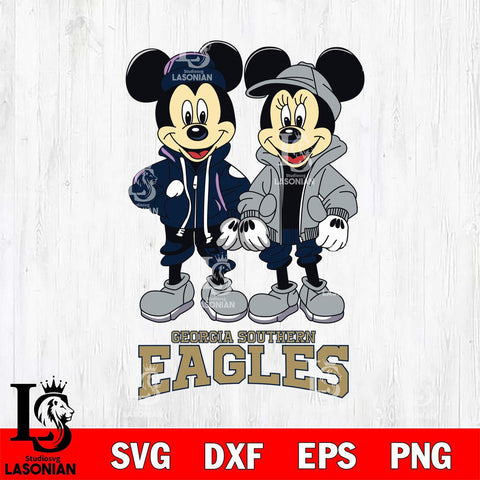 Georgia Southern Eagles Mickey Minnie Mouse Football Svg Eps Dxf Png File, NCAA svg , File Cut , Digital Download , Instant Download, Cut Svg Files