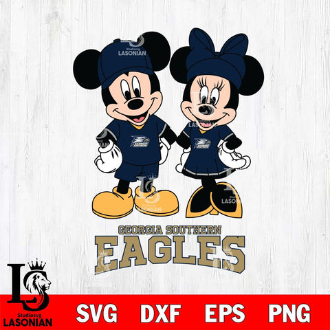 Georgia Southern Eagles Mickey Minnie Rugby Svg Eps Dxf Png File, NCAA svg , File Cut , Digital Download , Instant Download, Cut Svg Files