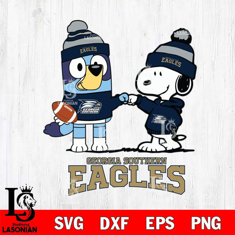 Georgia Southern Eagles Snoopy & Bluey Football Svg Eps Dxf Png File,NCAA Svg Files,Chill Guy svg ,Digital Download ,Instant Download, Cricut File