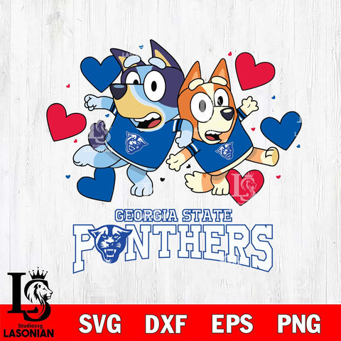 Georgia State Panthers Bluey & Bingo 10 Svg Eps Dxf Png File, NCAA svg, Digital Download, Instant Download