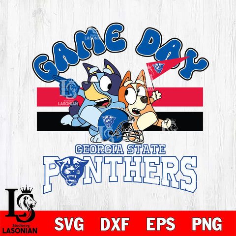 Georgia State Panthers Bluey & Bingo 9 Svg Eps Dxf Png File, NCAA svg, Digital Download, Instant Download