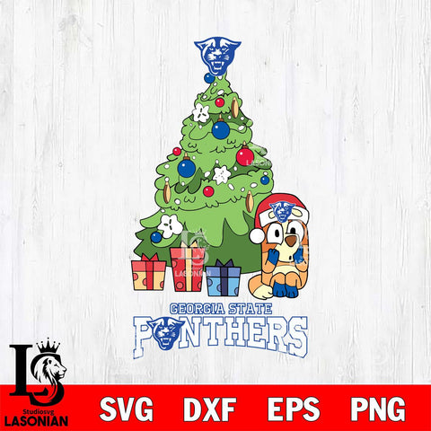 Georgia State Panthers Bluey Chilli Christmas Tree Svg Eps Dxf Png File, Digital Download