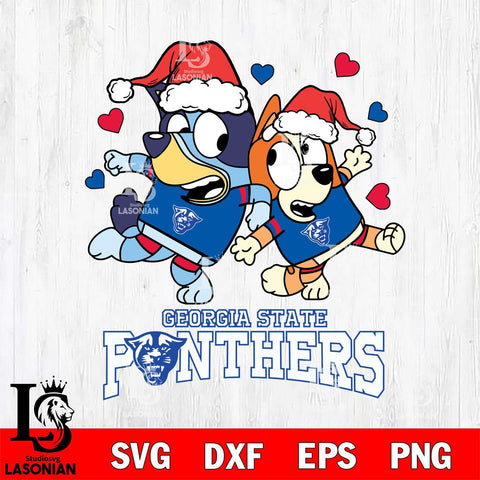 Georgia State Panthers Bluey Christmas NFL Svg Eps Dxf Png File, Digital Download