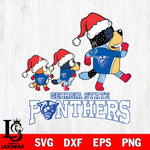 Georgia State Panthers Bluey Family Christmas Svg Eps Dxf Png File, Digital Download