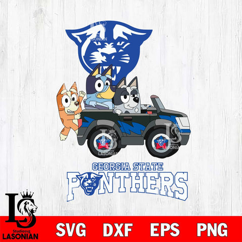 Georgia State Panthers Bluey friends car Svg Eps Dxf Png File, NCAA svg, Digital Download, Instant Download