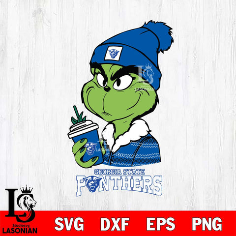 Georgia State Panthers Boujee Grinch Christmas Cut Files Cricut, Svg Dxf Eps Png file, Digital download , Silhouette