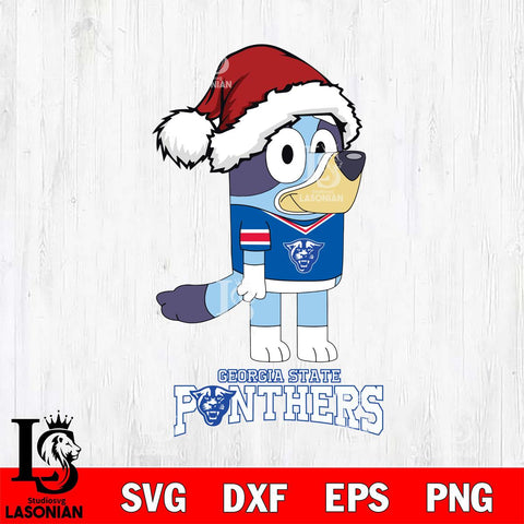 Georgia State Panthers Christmas Bluey Hat Cut Files,Bluey Cricut,Christmas Svg , Bluey svg , Digital Download, dxf eps png pdf file