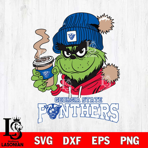 Georgia State Panthers Grinch Cofffe Hoodie Cut Files Cricut, Svg Dxf Eps Png file, Digital download , Silhouette