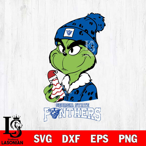 Georgia State Panthers Grinch Tree Cake Svg Eps Dxf Png File, Digital Download, Instant Download