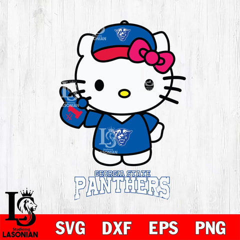 Georgia State Panthers Hello Kitty Best Fan Svg Eps Dxf Png File, Digital Download, Instant Download