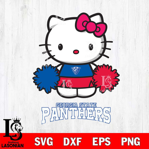 Georgia State Panthers Hello Kitty Cheerleader 2 Svg Eps Dxf Png File, Digital Download, Instant Download