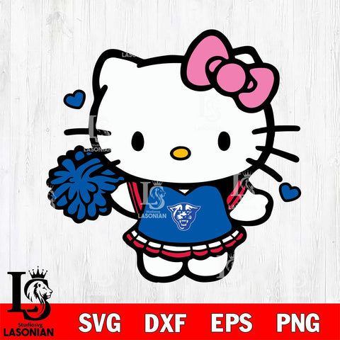 Georgia State Panthers Hello Kitty Cheerleader 6 Svg Eps Dxf Png File, Digital Download, Instant Download