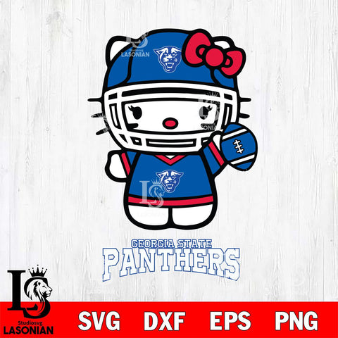 Georgia State Panthers Hello Kitty NCAA 1 Svg Eps Dxf Png File, Digital Download, Instant Download