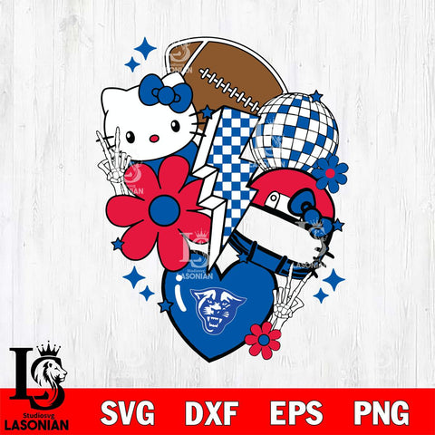 Georgia State Panthers Hello Kitty NCAA 2 Svg Eps Dxf Png File, Digital Download, Instant Download