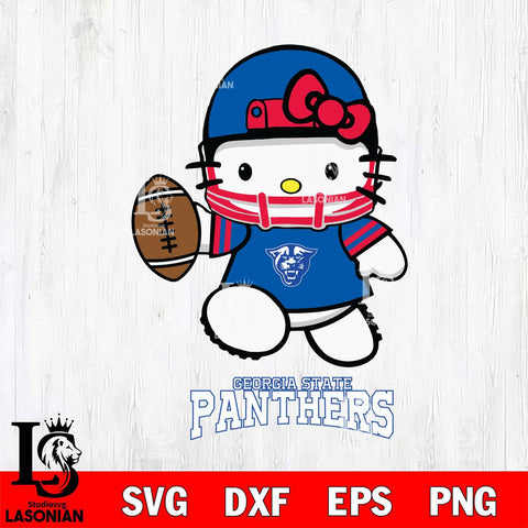 Georgia State Panthers Hello Kitty NCAA 4 Svg Eps Dxf Png File, Digital Download, Instant Download