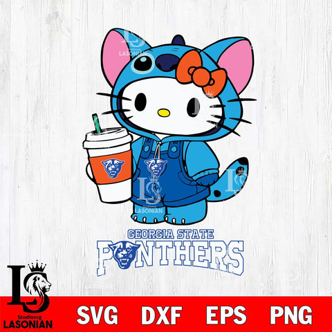 Georgia State Panthers Hello Kitty Stitch Svg Eps Dxf Png File, NCAA svg, Digital Download, Instant Download