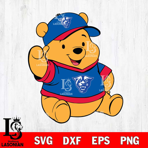 Georgia State Panthers Pooh Bear Svg Eps Dxf Png File, NCAA svg, Digital Download, Instant Download