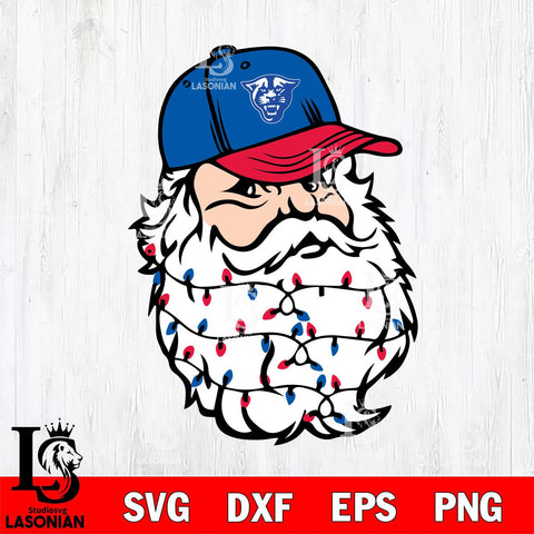 Georgia State Panthers Santa Claus Face Svg dxf eps png pdf file,NCAA svg,Digital Download,Cricut file