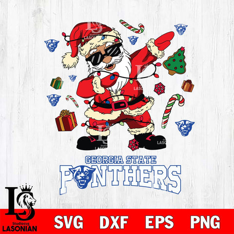 Georgia State Panthers Santa Claus Football Svg dxf eps png pdf file,NCAA svg,Digital Download,Cricut file