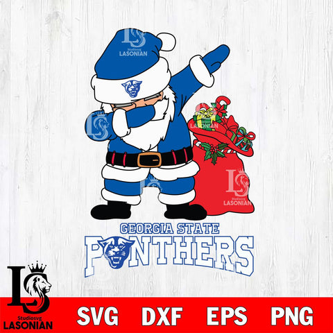 Georgia State Panthers Santa Dabbing Christmas Svg dxf eps png pdf file,NCAA svg,Digital Download,Cricut file