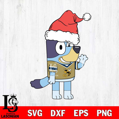 Georgia Tech Yellow Jackets Bluey Christmas Svg Eps Dxf Png File, Digital Download, Instant Download