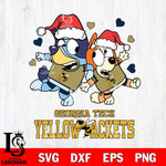 Georgia Tech Yellow Jackets Bluey Christmas NFL Svg Eps Dxf Png File, Digital Download