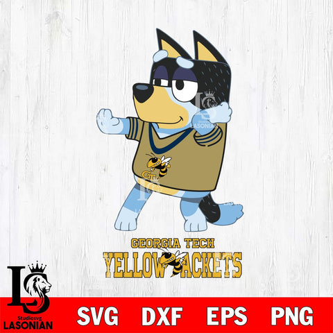 Georgia Tech Yellow Jackets Bluey Dad Dance Svg Eps Dxf Png File, Digital Download, Instant Download