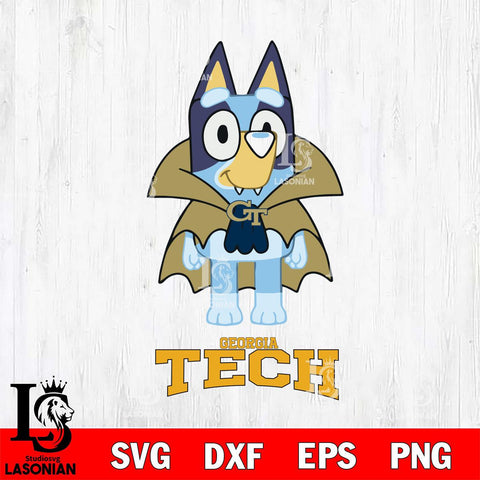 Georgia Tech Yellow Jackets Bluey Dracula Halloween Svg Eps Dxf Png File, Digital Download, Instant Download