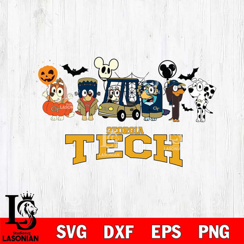 Georgia Tech Yellow Jackets Bluey Halloween Svg Eps Dxf Png File, Digital Download, Instant Download