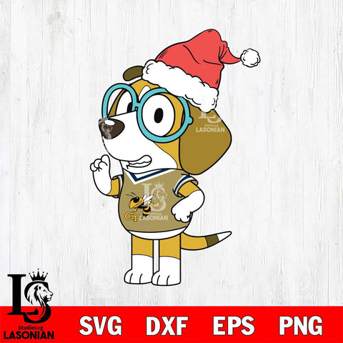 Georgia Tech Yellow Jackets Bluey Honey Christmas Svg Eps Dxf Png File, Digital Download, Instant Download